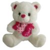 URSO DE PELÚCIA BRANCO 3 CORAÇÕES - Image 2