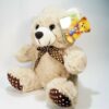 URSO CARAMELO LAÇO COM BOLINHA 20CM