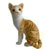 GATO AMARELO TIGRADO SENTADO DE PELÚCIA
